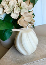 Ribbed Twirl Candle - Handcrafted Soy Wax Decorative Accent