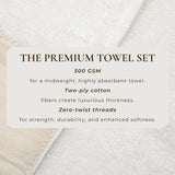Cotton Linen-Like Border 6-Piece Towel Set - Priya Collection
