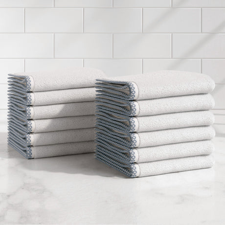 Cotton Border-Stitched 6-Piece Towel Set - Valery Collection
