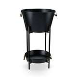 Black Beverage Tub with Stand & Tray