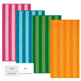 Cotton Velour Cabana Stripe Beach Towel - Novia Collection