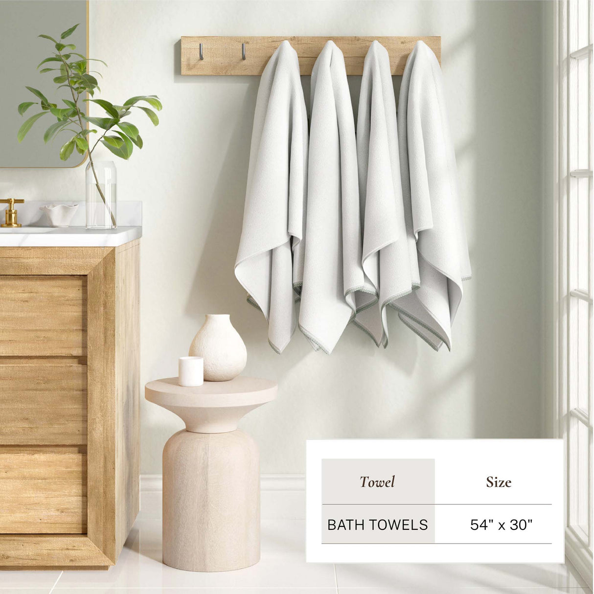 Cotton Border-Stitched 6-Piece Towel Set - Valery Collection