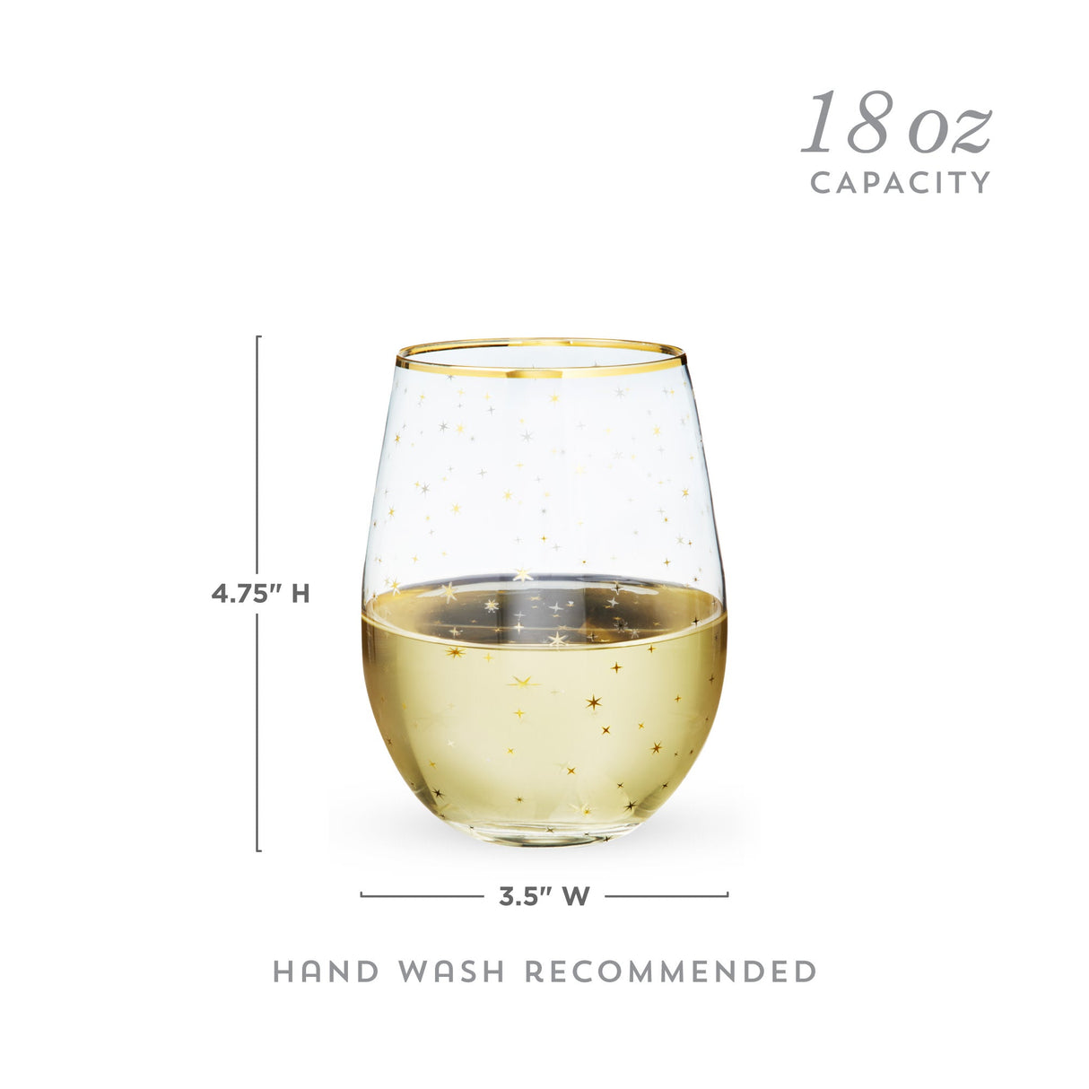 Starlight Stemless Wine Glasses, Set of 2