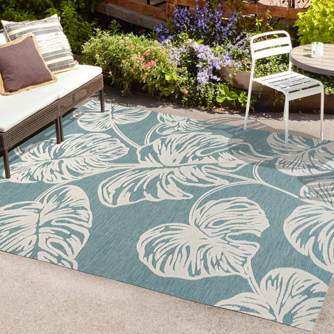 High-Low-Two-Tone-Monstera-Leaf-Indoor/Outdoor-Area-Rug-Rugs