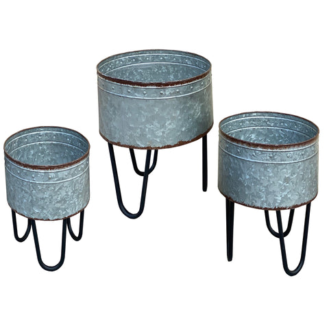 Preferable-Planters-Set-of-3-Acoma-Galvanized-Metal-Tubs-Planters