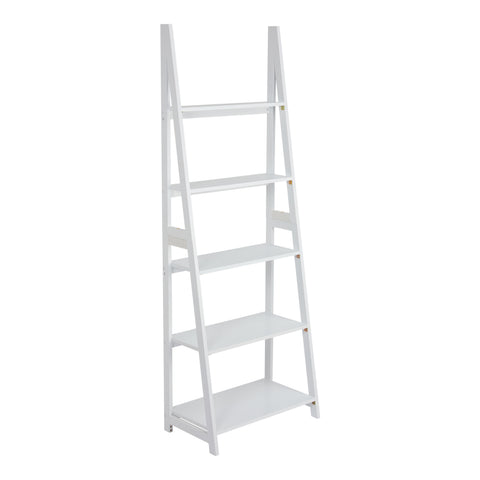 Rubberwood-Ladder-Bookshelf-5-Tier-Storage-A-Shaped-Frame-Bookcases