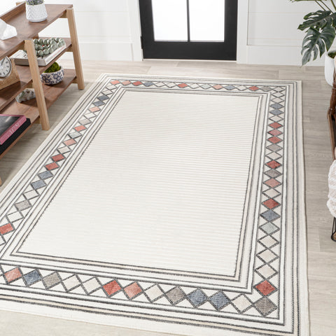 High-Low-Modern-Diamond-Border-Indoor/Outdoor-Area-Rug-Rugs