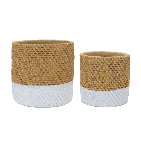 Woven-Stone-Planter-(Set-of-2)-Planters