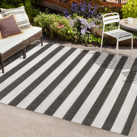 Two-Tone-Wide-Stripe-Indoor/Outdoor-Area-Rug-Rugs